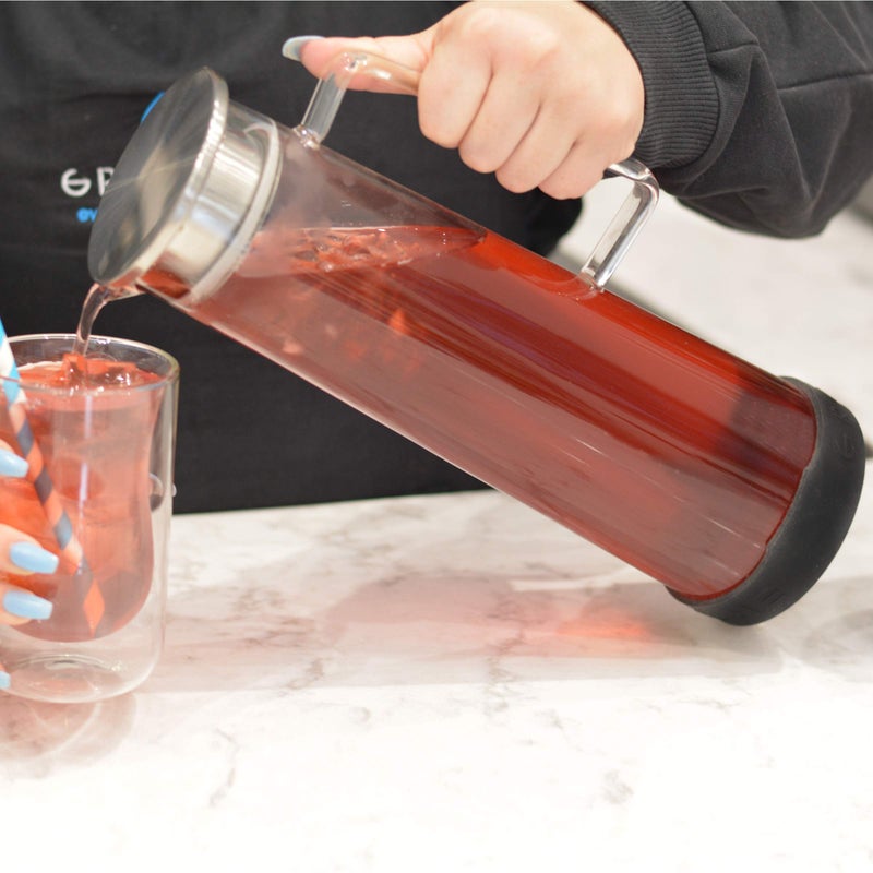 GROSCHE BALI Hand-Made Glass Water Infuser & Water Pitcher with Stainless Steel Filter Lid, 1500 ml - Image 3